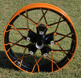 Harley Davidson Prodigy Front Wheel - Gloss Black with Orange Highlights