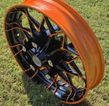 Harley Davidson Prodigy Front Wheel - Gloss Black with Orange Highlights